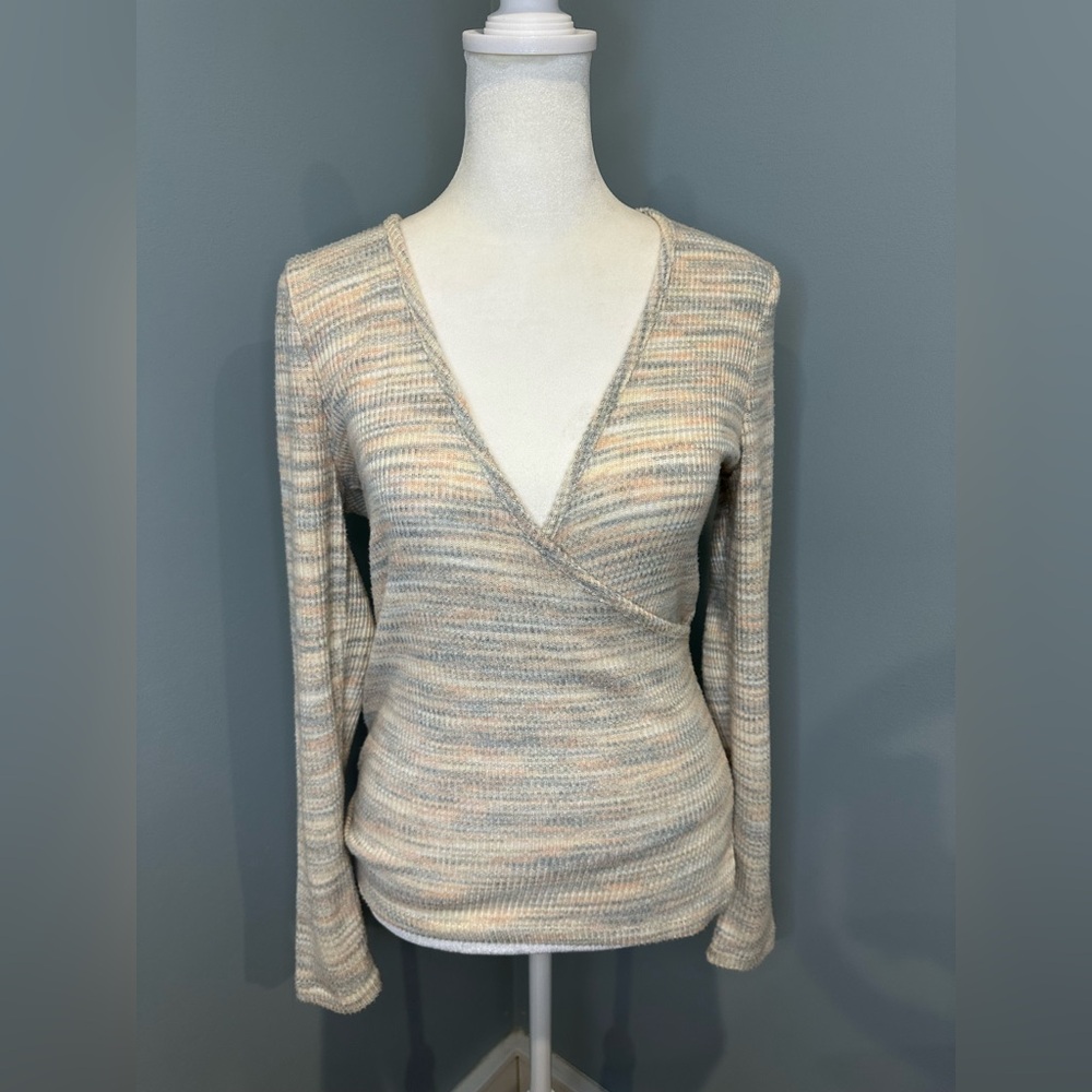 Striped Wrap Sweater
